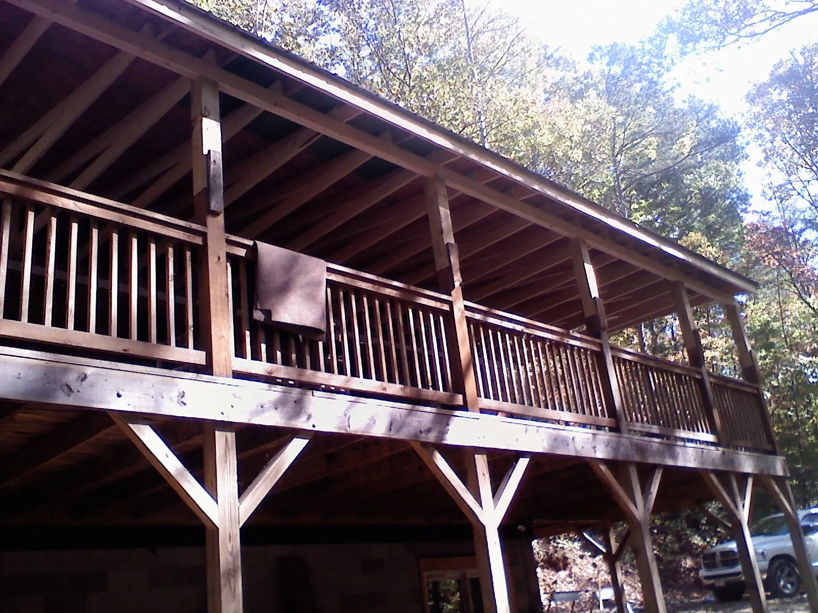 Timber framing under a new elevated porch and deck — Roof Leak Repair in Hopwood by Roofing Brothers